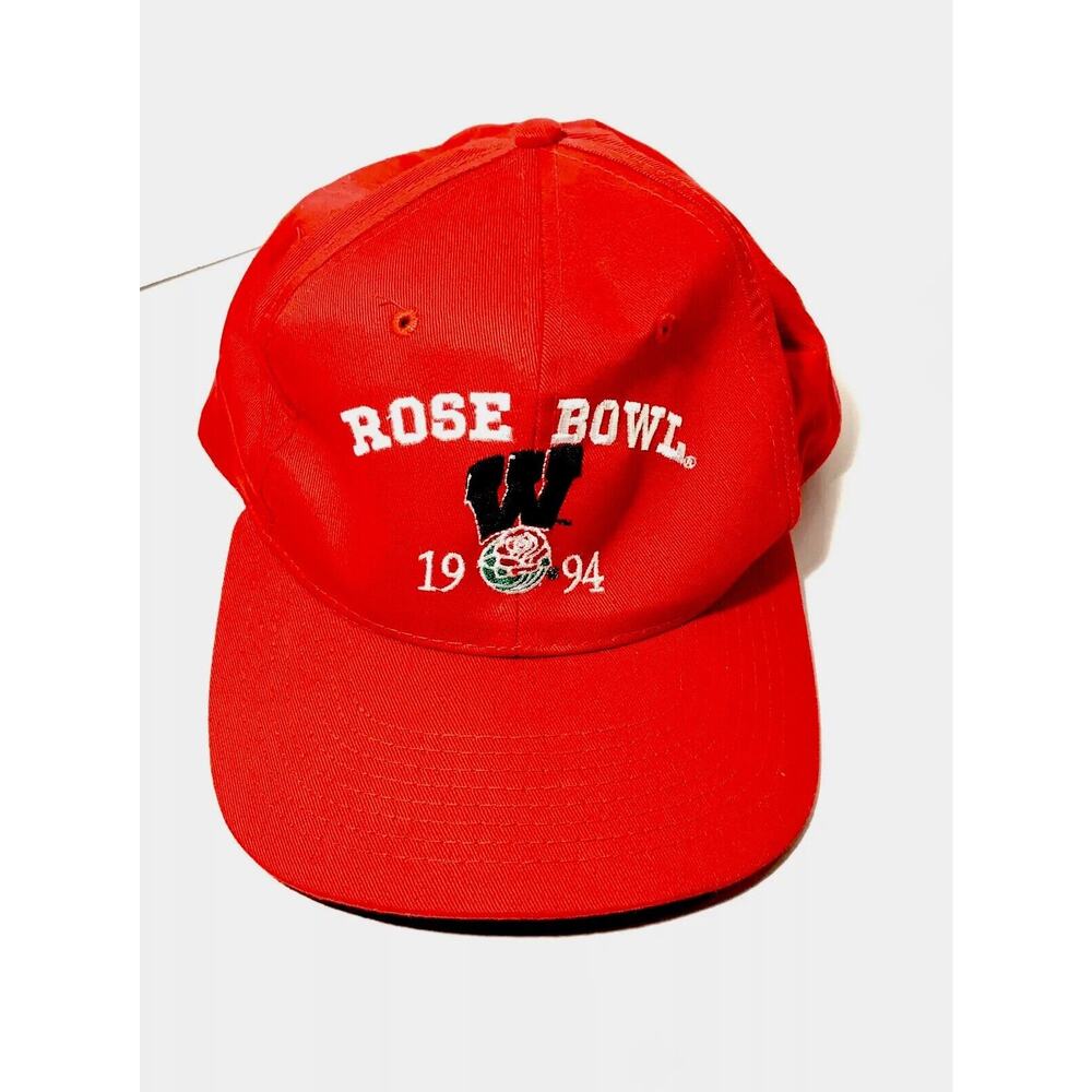 Wisconsin BADGERS 1994 Rose Bowl Big Ten Cap Adjustable Snapback Embroidered Red